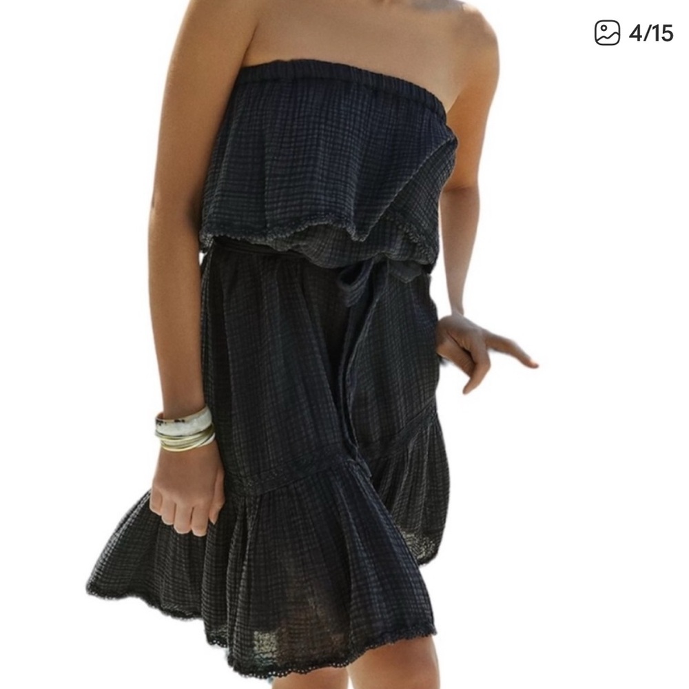Anthropologie Black Strapless Dress